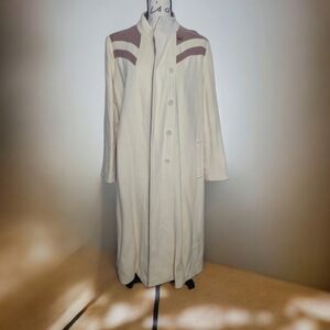 Vintage Ms. Freddi Women's Trench Coat | Ivory, Light Brown